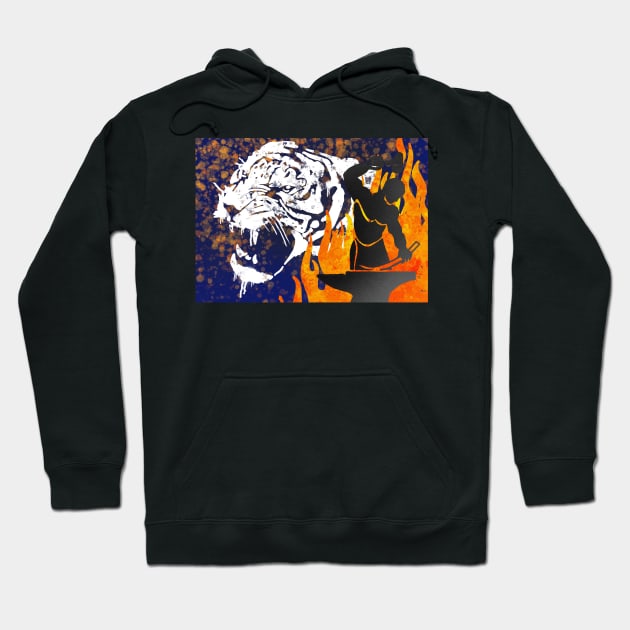 Tiger and flames Hoodie by Shyflyer